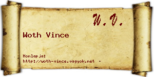 Woth Vince névjegykártya